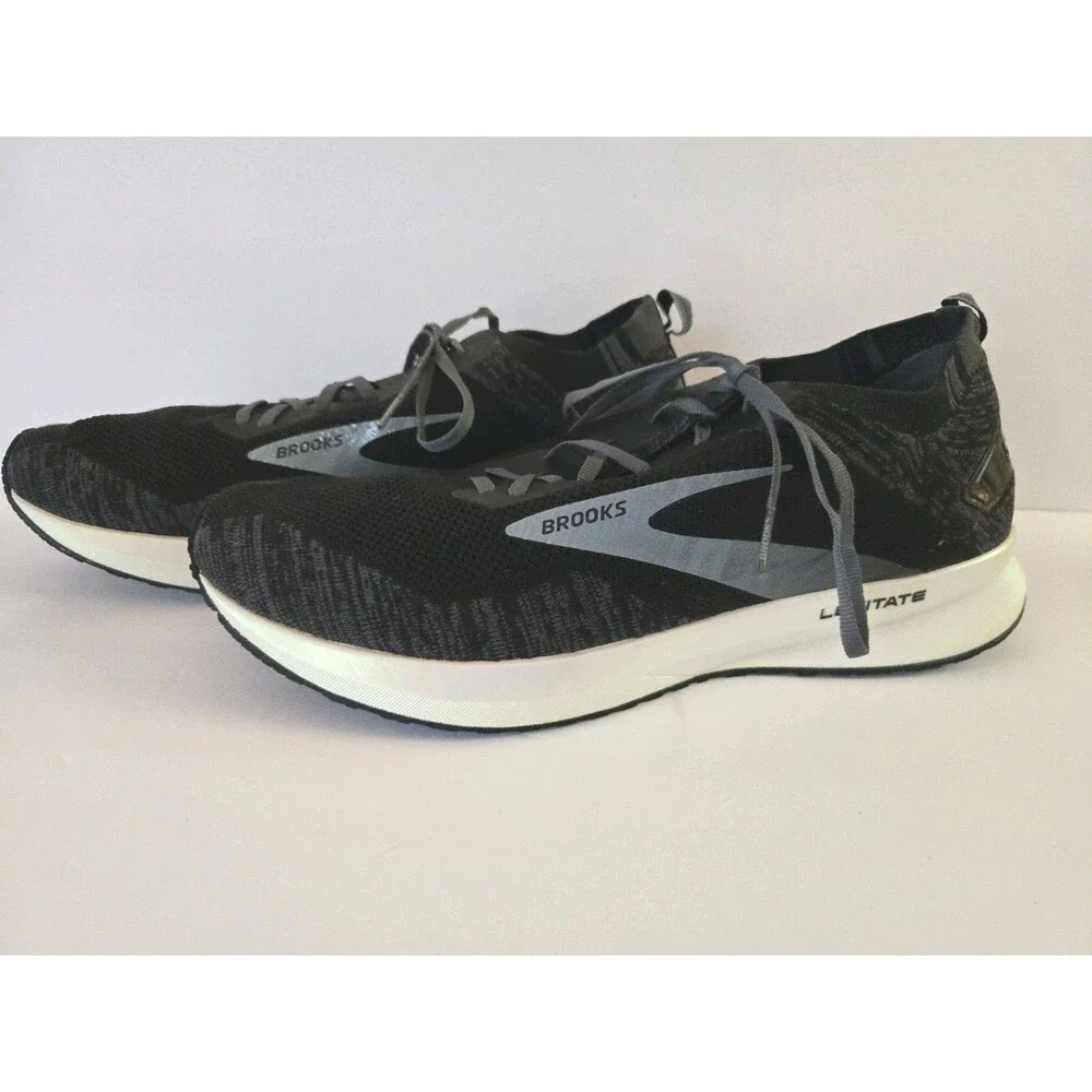 Brooks Levitate 4 Running Shoes Men's 14 Black And Pearl White ECU, No Insole